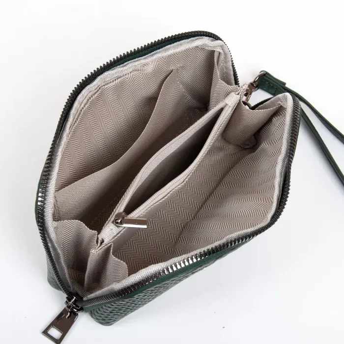 Косметичка кожа 60095-5 d.green