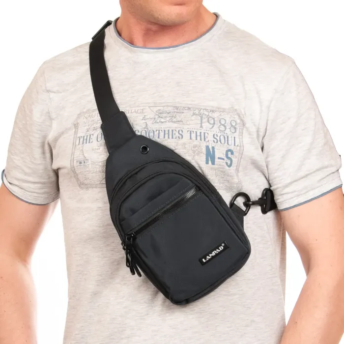 Сумка Мужская На Плечо нейлон Lanpad 82081 black