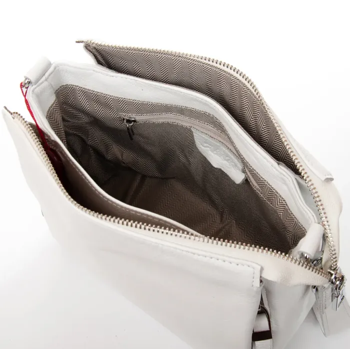 Сумка жіноча Класична шкіра ALEX RAI 99109 white-grey
