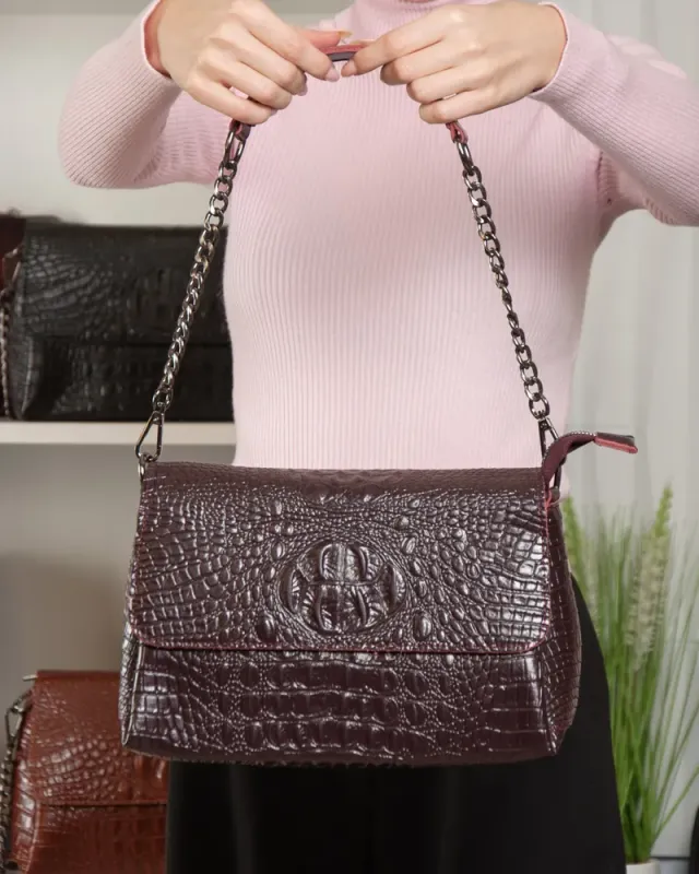 Сумка Женская Классическая кожа ALEX RAI J009-2 bordo