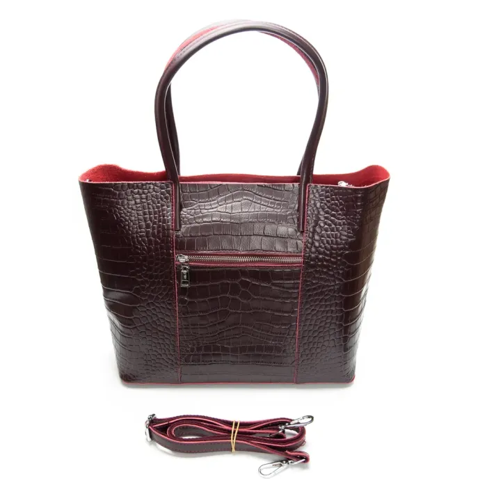 Сумка Женская Классическая кожа ALEX RAI 00109 bordo