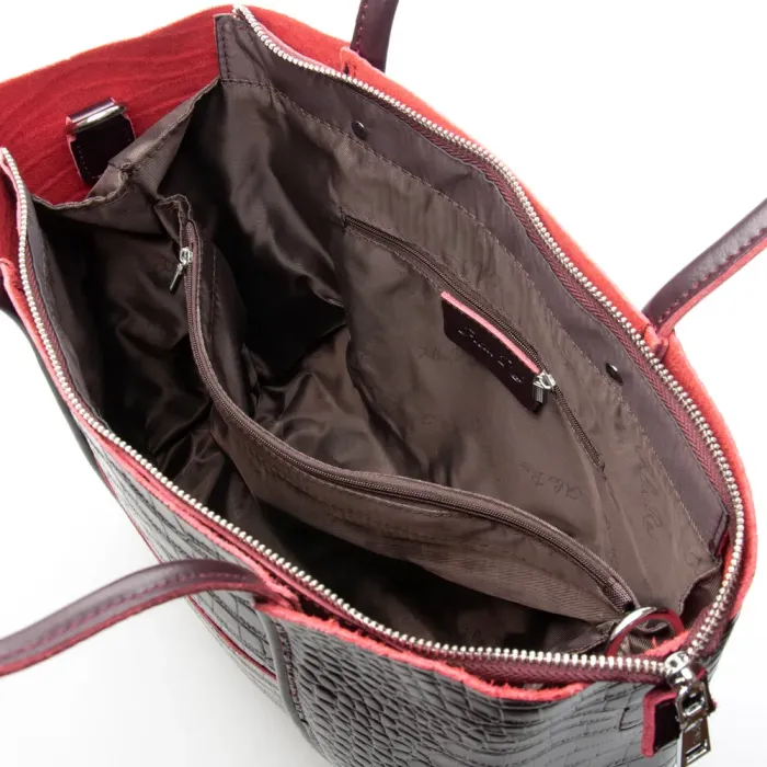 Сумка Женская Классическая кожа ALEX RAI 00109 bordo