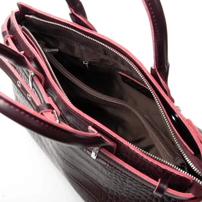 Сумка Женская Классическая кожа ALEX RAI 00108 bordo