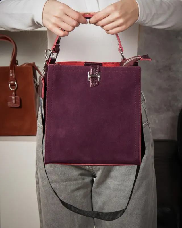 Сумка Женская Классическая замш ALEX RAI 9701-1 bordo