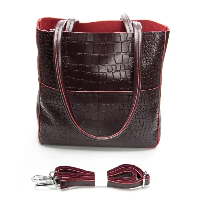 Сумка Женская Классическая кожа ALEX RAI 9384-1 bordo