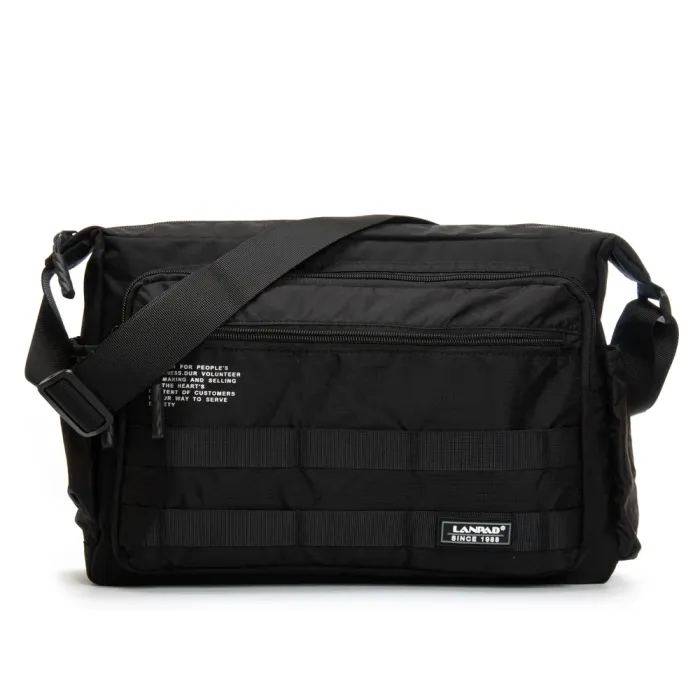 Сумка Мужская На Плечо нейлон Lanpad 98217 black почтальон