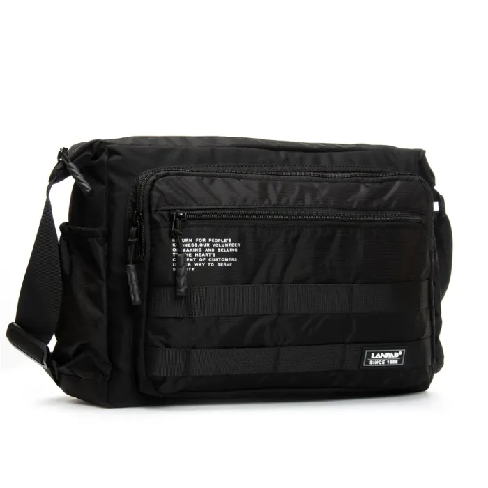Сумка Мужская На Плечо нейлон Lanpad 98217 black почтальон