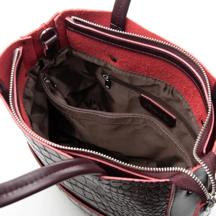 Сумка Женская Классическая кожа ALEX RAI 9384-1 bordo