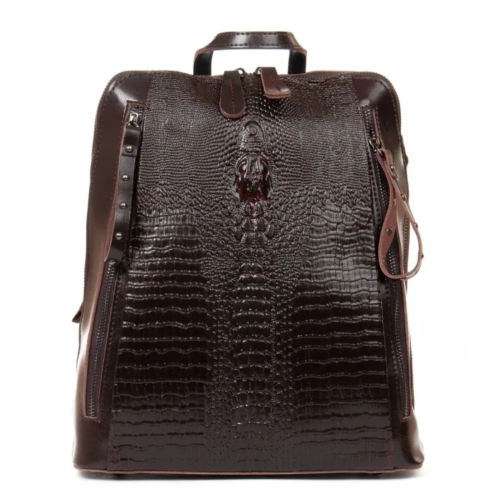 Сумка Женская Рюкзак кожа ALEX RAI 8629 brown