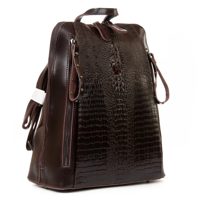 Сумка Женская Рюкзак кожа ALEX RAI 8629 brown