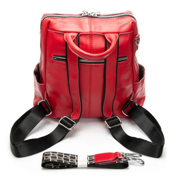 Сумка Женская Рюкзак кожа ALEX RAI 8781-9 red