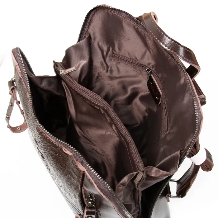 Сумка Женская Рюкзак кожа ALEX RAI 8629 brown