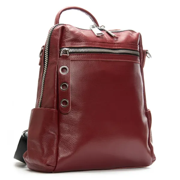 Сумка Женская Рюкзак кожа ALEX RAI 8781-9 bordo