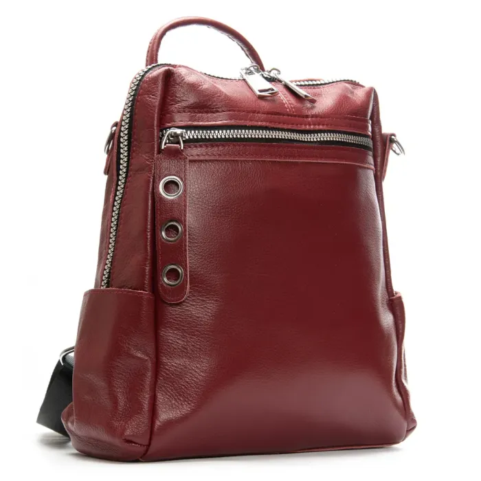 Сумка Женская Рюкзак кожа ALEX RAI 8781-9 bordo