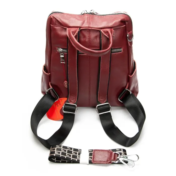 Сумка Женская Рюкзак кожа ALEX RAI 8781-9 bordo