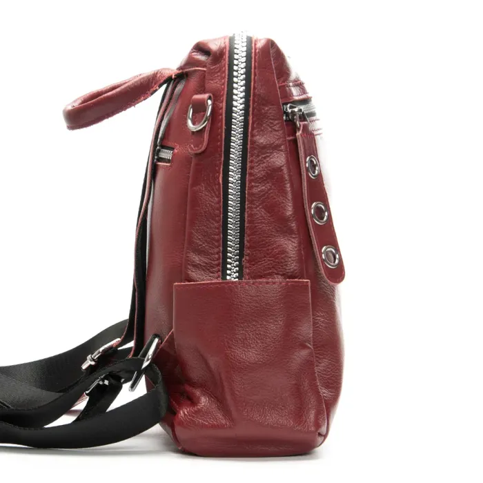 Сумка Женская Рюкзак кожа ALEX RAI 8781-9 bordo