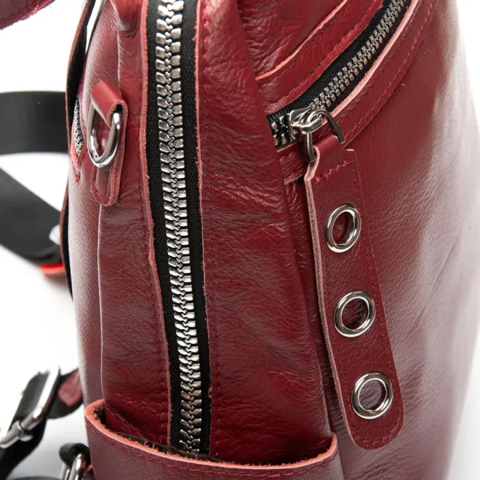 Сумка Женская Рюкзак кожа ALEX RAI 8781-9 bordo