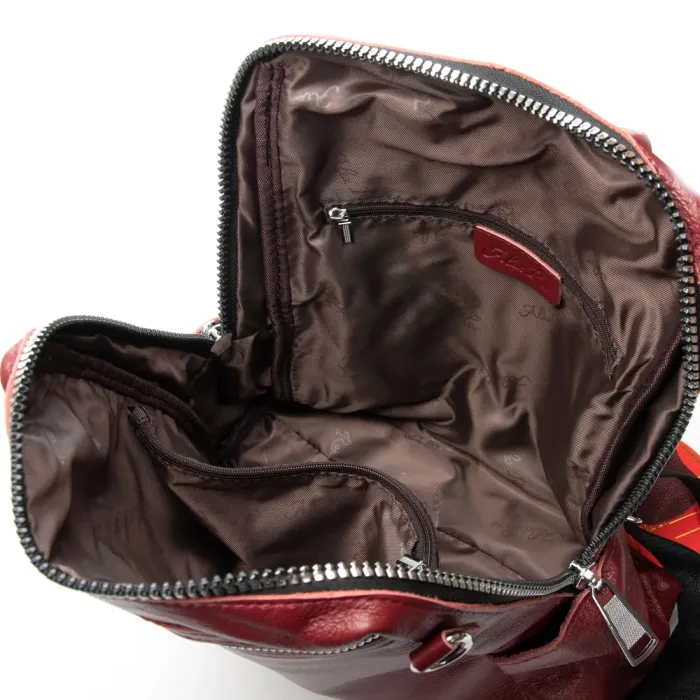 Сумка Женская Рюкзак кожа ALEX RAI 8781-9 bordo