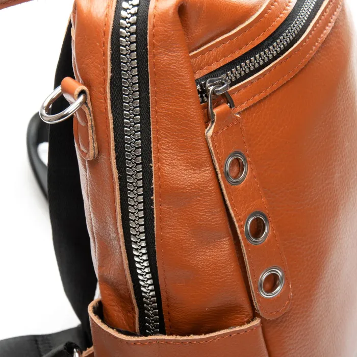 Сумка Женская Рюкзак кожа ALEX RAI 8781-9 camel