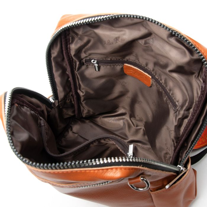 Сумка Женская Рюкзак кожа ALEX RAI 8781-9 camel