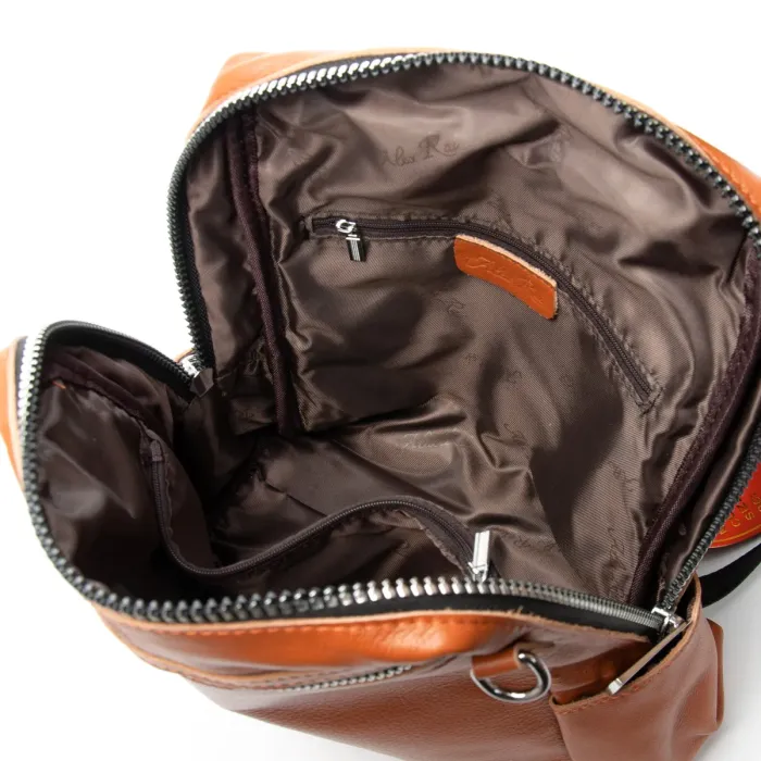 Сумка Женская Рюкзак кожа ALEX RAI 8781-9 camel