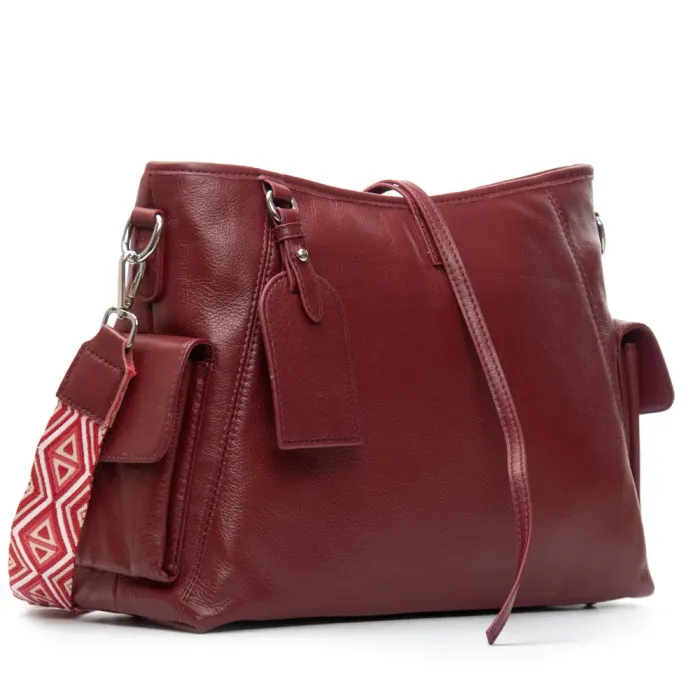 Сумка Женская Классическая кожа ALEX RAI 91008-9 bordo