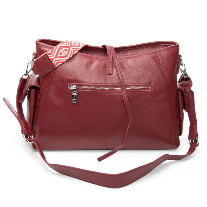 Сумка Женская Классическая кожа ALEX RAI 91008-9 bordo