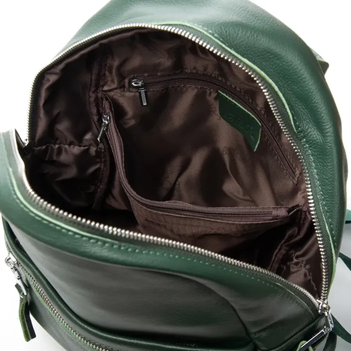 Сумка Женская Рюкзак кожа ALEX RAI 8635-9 green