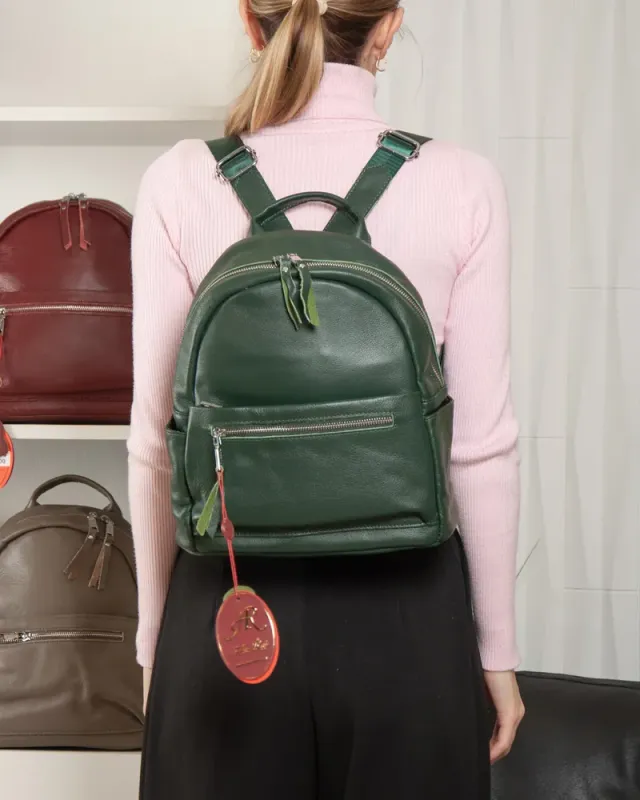 Сумка Женская Рюкзак кожа ALEX RAI 8635-9 green