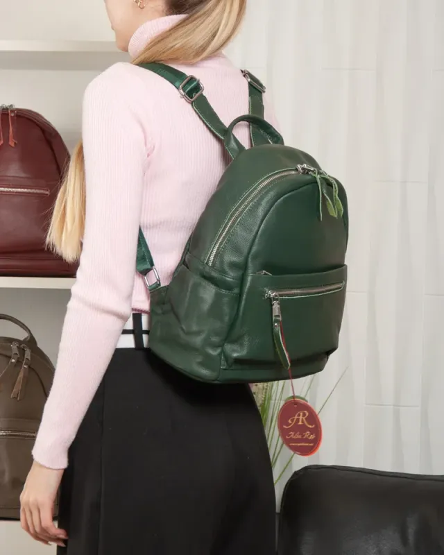 Сумка Женская Рюкзак кожа ALEX RAI 8635-9 green