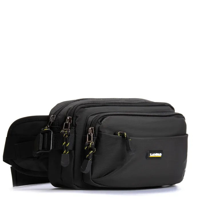Сумка Мужская пояс-бананка нейлон Lanpad 63737 black