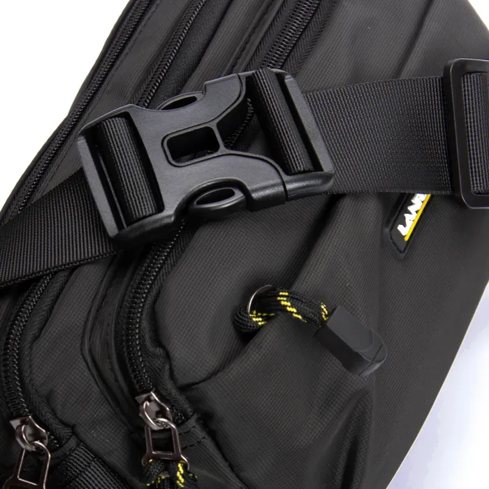 Сумка Мужская пояс-бананка нейлон Lanpad 63737 black
