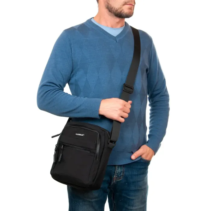 Сумка Мужская Планшет нейлон Lanpad 65370 black бол