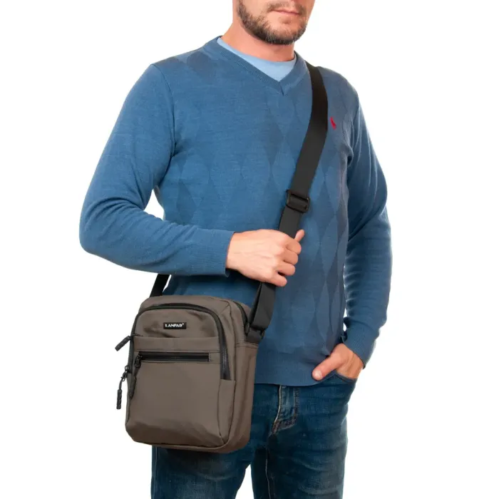 Сумка Мужская Планшет нейлон Lanpad 65370 brown бол