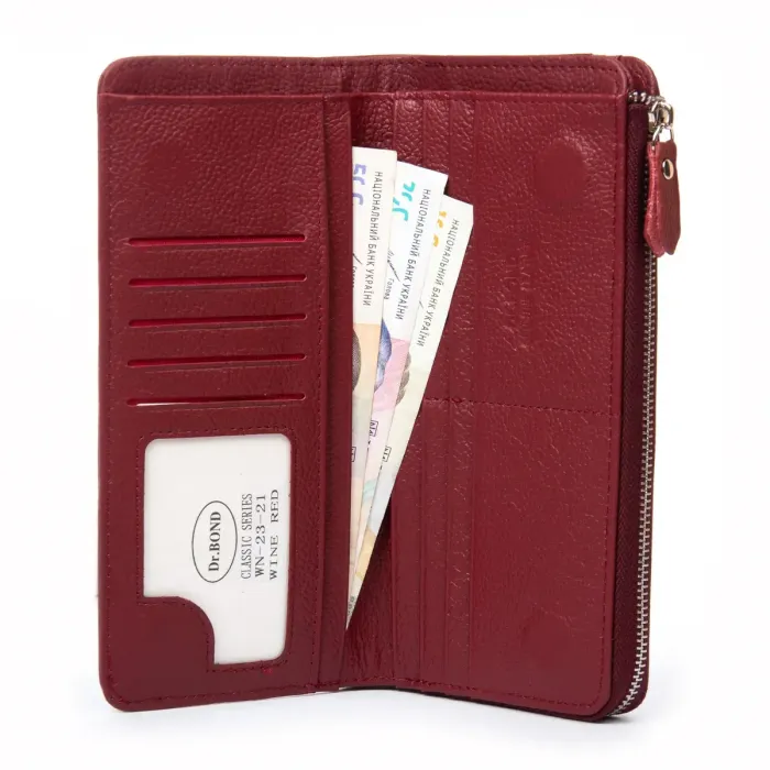 Гаманець Classic Жіноча шкіра DR. BOND WN-23-21 wine-red