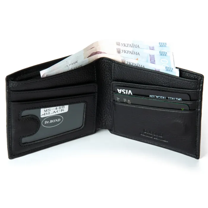 Кошелек Classic Мужской кожа DR. BOND MS-44B black