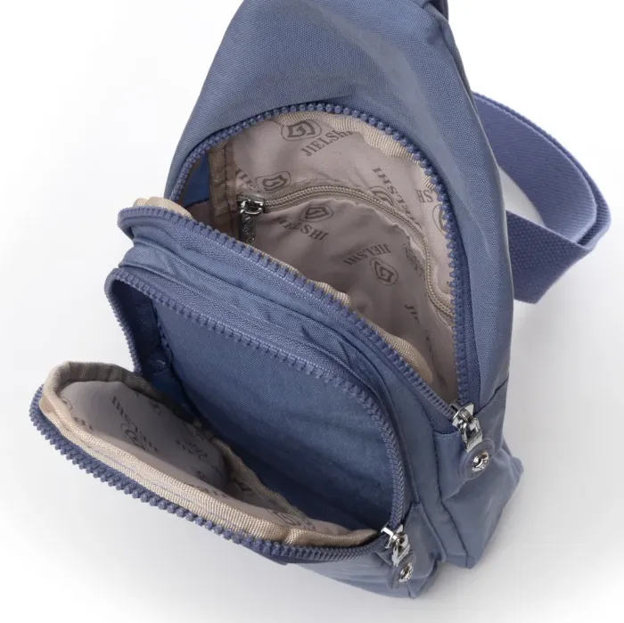 Сумка Женская Текстиль бананка полиамид Jielshi AK-011 l.blue