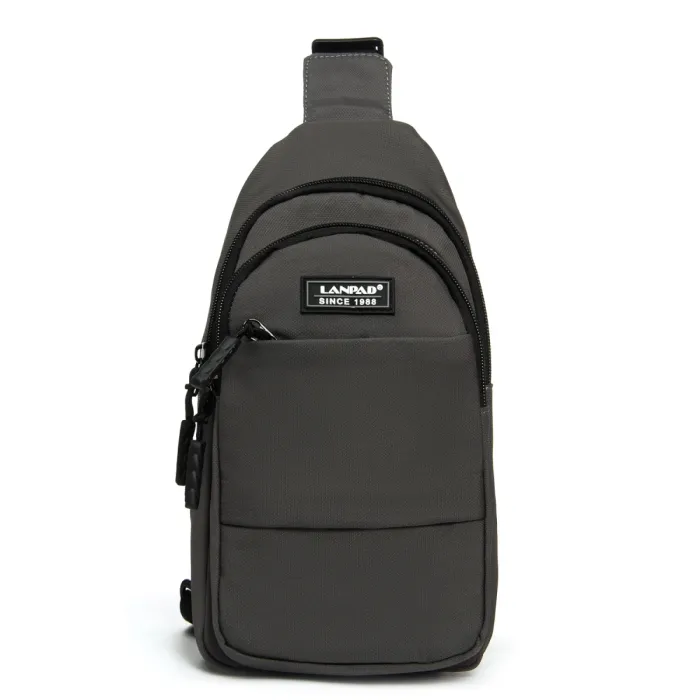 Сумка Мужская На Плечо нейлон Lanpad A4157 grey бол