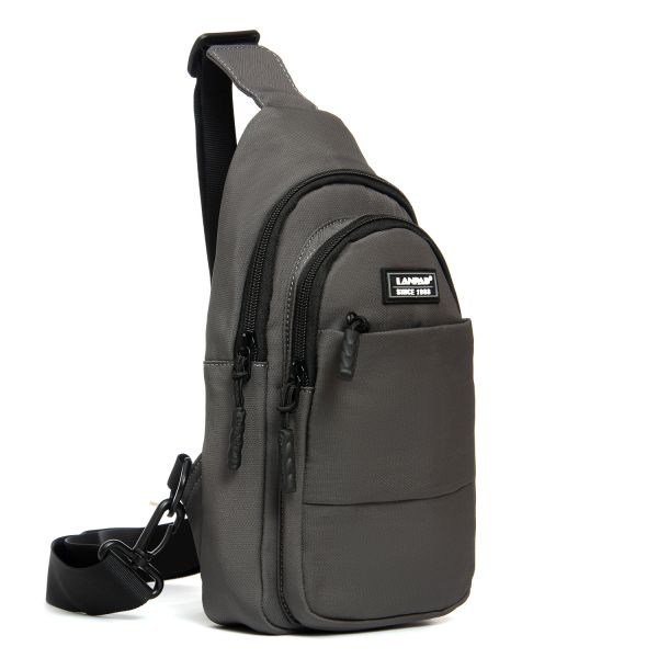 Сумка Мужская На Плечо нейлон Lanpad A4157 grey бол