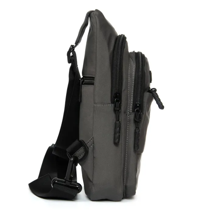 Сумка Мужская На Плечо нейлон Lanpad A4157 grey бол