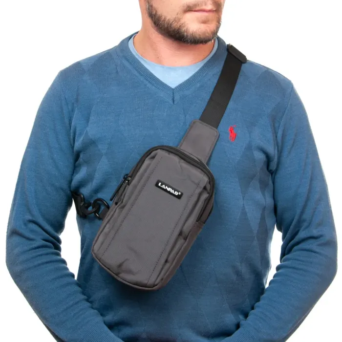Сумка Мужская На Плечо нейлон Lanpad 6043 gray