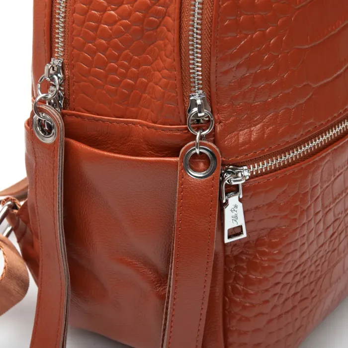 Сумка Женская Рюкзак кожа ALEX RAI 95518-9 camel