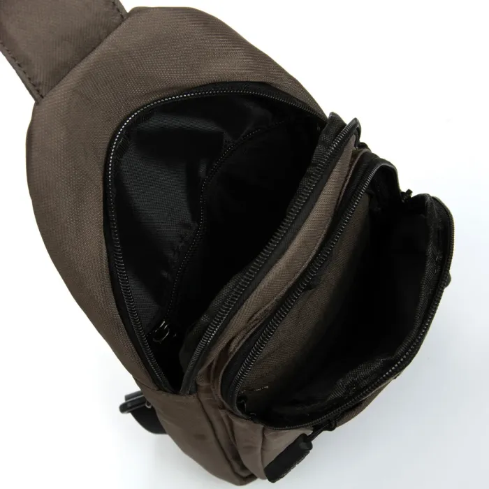 Сумка Мужская На Плечо нейлон Lanpad A4157 brown бол