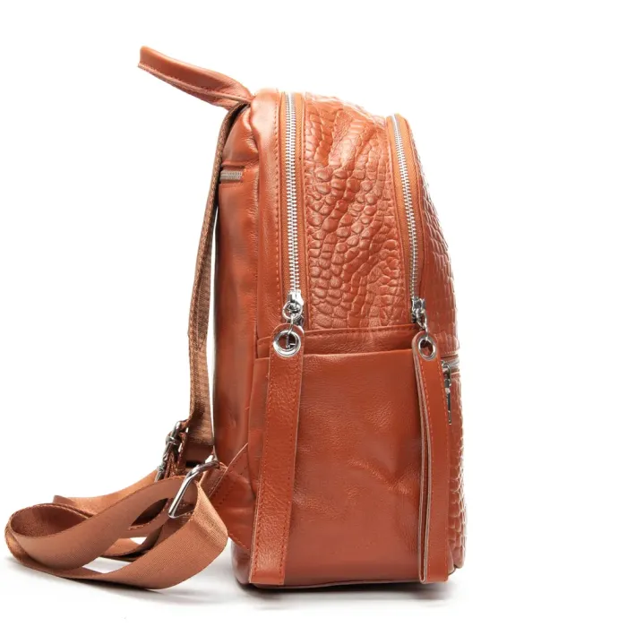 Сумка Женская Рюкзак кожа ALEX RAI 95518-9 camel