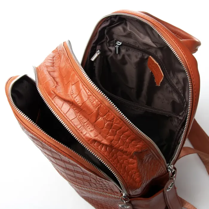 Сумка Женская Рюкзак кожа ALEX RAI 95518-9 camel