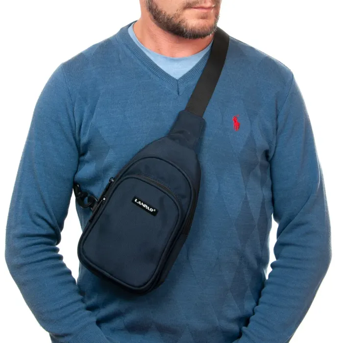 Сумка Мужская На Плечо нейлон Lanpad 63744 blue