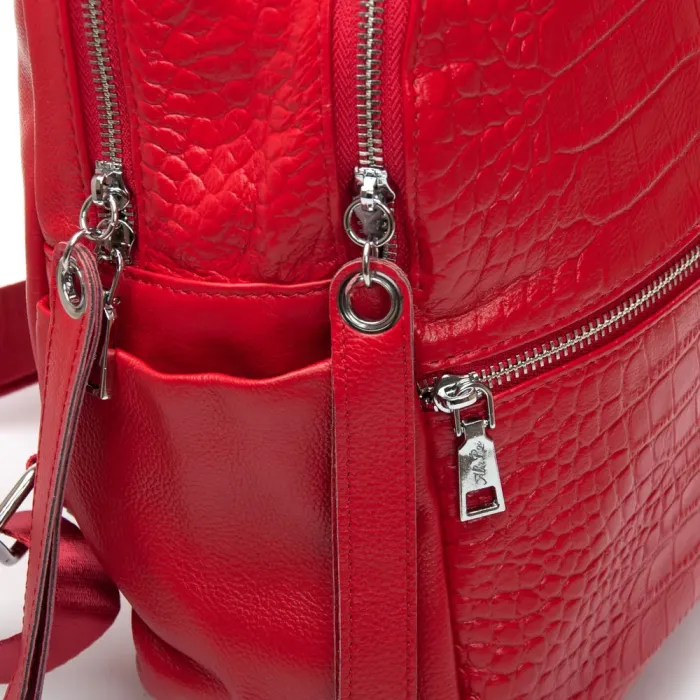 Сумка Женская Рюкзак кожа ALEX RAI 95518-9 red