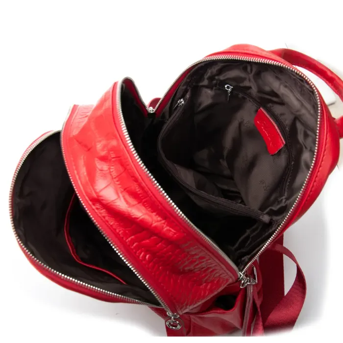 Сумка Женская Рюкзак кожа ALEX RAI 95518-9 red