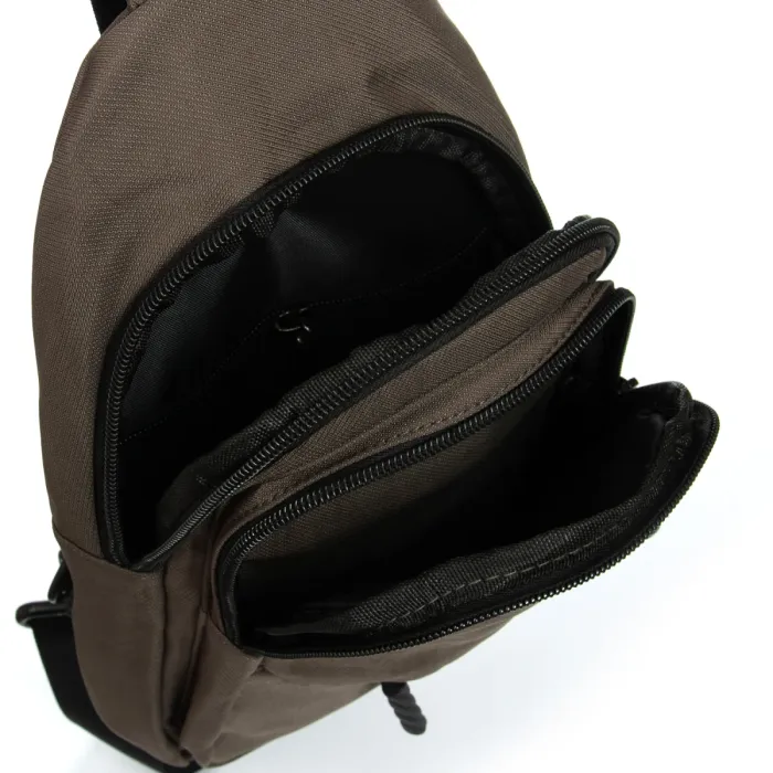 Сумка Мужская На Плечо нейлон Lanpad A4158 brown бол