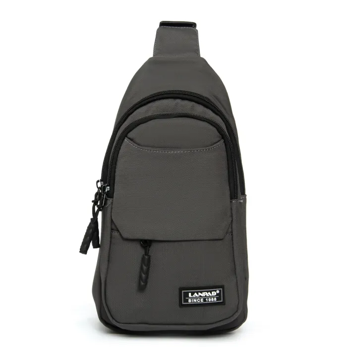 Сумка Мужская На Плечо нейлон Lanpad A4158 grey бол